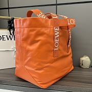 	 Loewe Distressed Leather Tote Bag In Orange - 50*20*31cm - 2