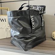 	 Loewe Distressed Leather Tote Bag In Black - 50*20*31cm - 6