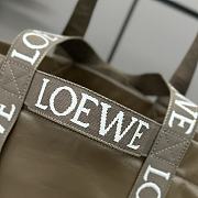 	 Loewe Distressed Leather Tote Bag In Dark Green - 50*20*31cm - 6