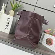 Loewe Distressed Leather Tote Bag In Burgundy - 50*20*31cm - 5