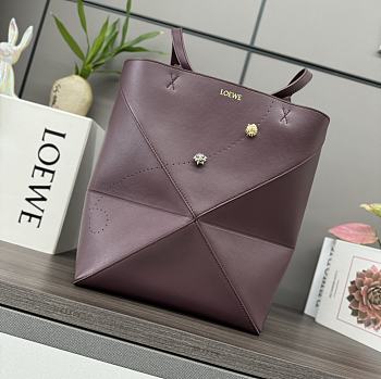 Loewe Puzzle Fold Tote Burgundy - 25.5*14.5*31.5CＭ