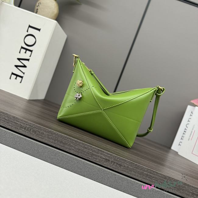 Loewe Puzzle Fold green pouch - 23*6.5*15.5CM - 1