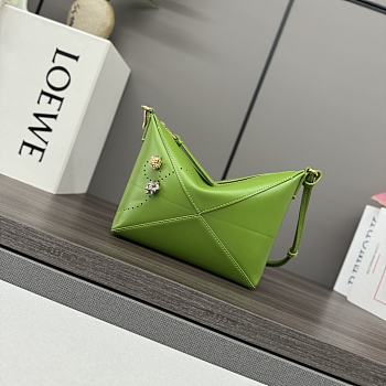 Loewe Puzzle Fold green pouch - 23*6.5*15.5CM