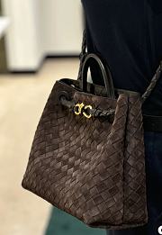 Bottega Veneta Medium Andiamo Dark Brown Suede Bag - 32cm - 3