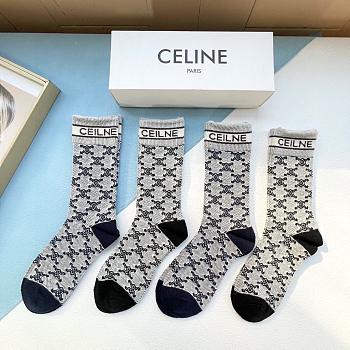 Celine Triomphe Logo Socks