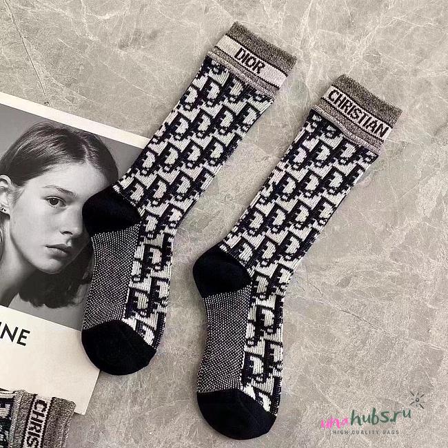 Dior Black Oblique Socks - 1