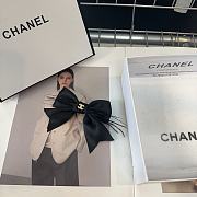 Chanel Bow Hair Clip Black CC Logo - 3