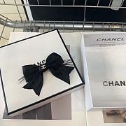 Chanel Bow Hair Clip Black CC Logo - 2