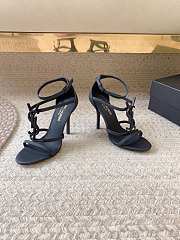 YSL Cassandra 10cm heels in smooth all black leather - 6