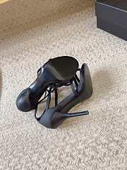 YSL Cassandra 10cm heels in smooth all black leather - 5