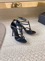 YSL Cassandra 10cm heels in smooth all black leather - 4