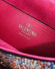 Valentino Crystal Multicolor Embellished VLogo Locò Shoulder Bag 19x10.5x5cm - 6