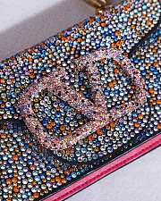 Valentino Crystal Multicolor Embellished VLogo Locò Shoulder Bag 19x10.5x5cm - 5