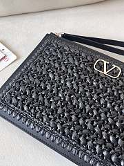 Valentino Vlogo Signature Raffia Clutch - 6