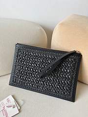 Valentino Vlogo Signature Raffia Clutch - 5