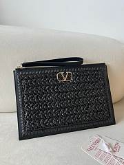 Valentino Vlogo Signature Raffia Clutch - 2