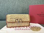 Valentino Garavani Beige & Brown VLogo Signature Raffia Shoulder Bag 20x10.5x4CM - 4