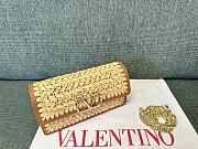 Valentino Garavani Beige & Brown VLogo Signature Raffia Shoulder Bag 20x10.5x4CM - 2