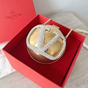 	 VALENTINO VLOGO SIGNATURE METAL AND RHINESTONE MINAUDIÈRE 02 - W12xH12 cm - 1