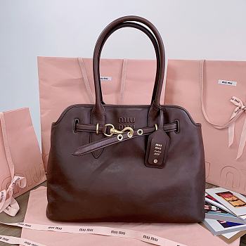 Miu Miu Brown Aventure Nappa Leather Bag - 31X40X13CM