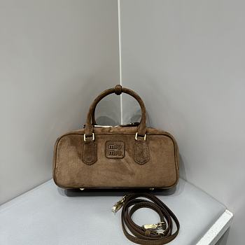 Miu Miu Arcadie Suede Brown Leather Bag