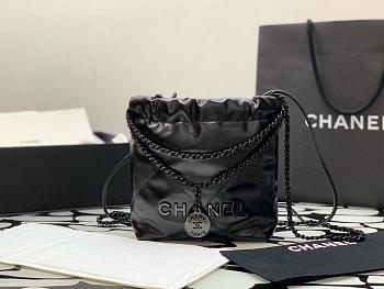 Chanel mini 22bag all black 23x18.5x6cm