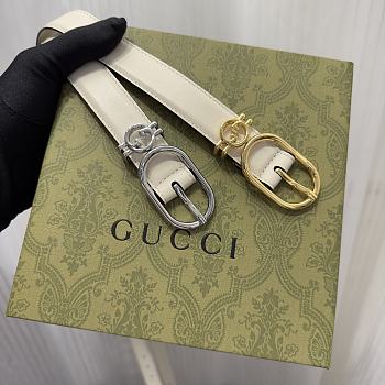 Gucci White Leather Belt 2.5cm