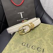 Gucci White Leather Belt 2.5cm - 3