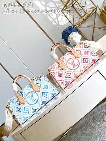 Louis Vuitton OnTheGo East West Tiles Canvas Coral 