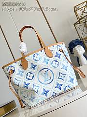 Louis Vuitton Neverfull MM Monogram Tiles Canvas Blue Coral - 31x28x14cm - 1