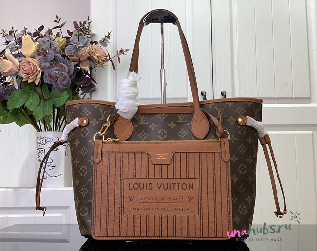 Louis Vuitton Neverfull With Pouch Brown Color 32*27*14cm - 1