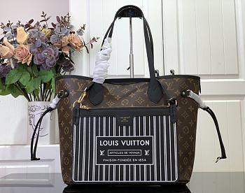 	 Louis Vuitton Neverfull With Pouch Black Color 32*27*14cm