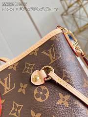 Louis Vuitton Neverfull MM With Leather Strap Monogram Canvas Red - 6