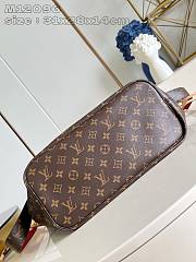 Louis Vuitton Neverfull MM With Leather Strap Monogram Canvas Red - 2