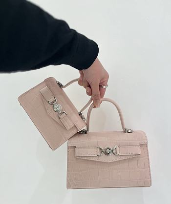 Versace Medusa 95 Handle Croc effect Pink Bag