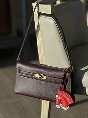 Hermes Kelly Elan Burgundy Bag - 27.5x15x5cm - 1