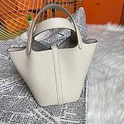 	 Hermes Picotin 18 White Silver Hardware - 3