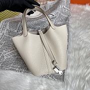 	 Hermes Picotin 18 White Silver Hardware - 2