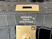 	 Hermes Grace Kelly All Black Crocodile Leather - 35*13*25cm - 2