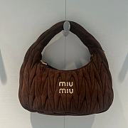 Miu Miu Brown Matelassè Suede Hobo Bag - 6