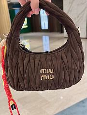 Miu Miu Brown Matelassè Suede Hobo Bag - 2