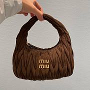 Miu Miu Brown Matelassè Suede Hobo Bag - 3