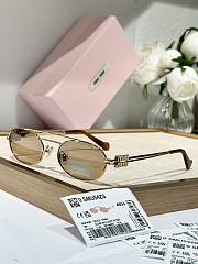 Miu Miu Gold Metal Oval Sunglasses - 3