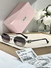 Miu Miu Gold Metal Oval Sunglasses - 2