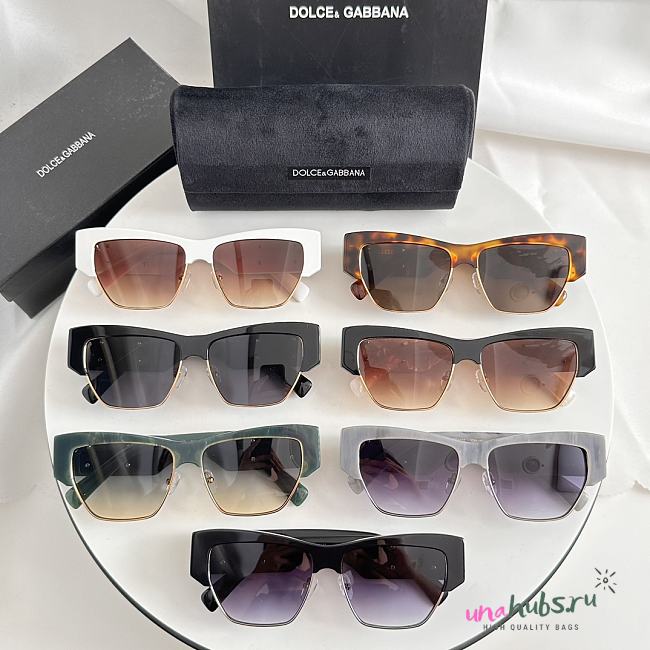 Dolce & Gabbana Metal Square Logo Sunglasses - 1