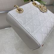 Dior Small Lady White Patent Leather Bag - 20*16*8cm - 6