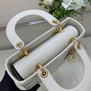 Dior Small Lady White Patent Leather Bag - 20*16*8cm - 5