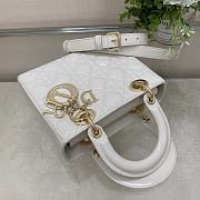 Dior Small Lady White Patent Leather Bag - 20*16*8cm - 4