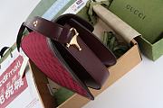 Gucci Horsebit 1955 Canvas Red Shoulder Bag 25x18x8CM - 3