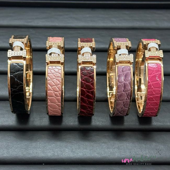 Hermes Crocodile Clic H bracelet - 1